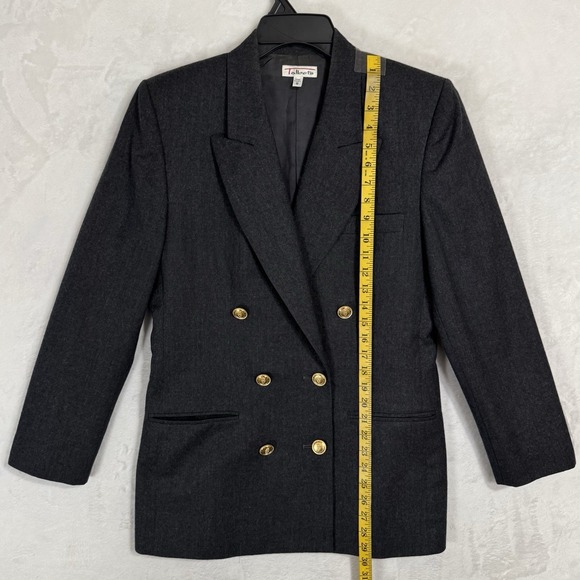 Vintage Talbots‎ Double Breasted Midi Skirt Suit Size 10 8 Wool Gold Button Read - Picture 12 of 16